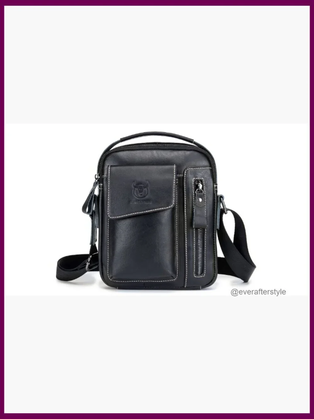 Genuine Leather Messenger Bag Small Crossbody Sling Handbag for Men